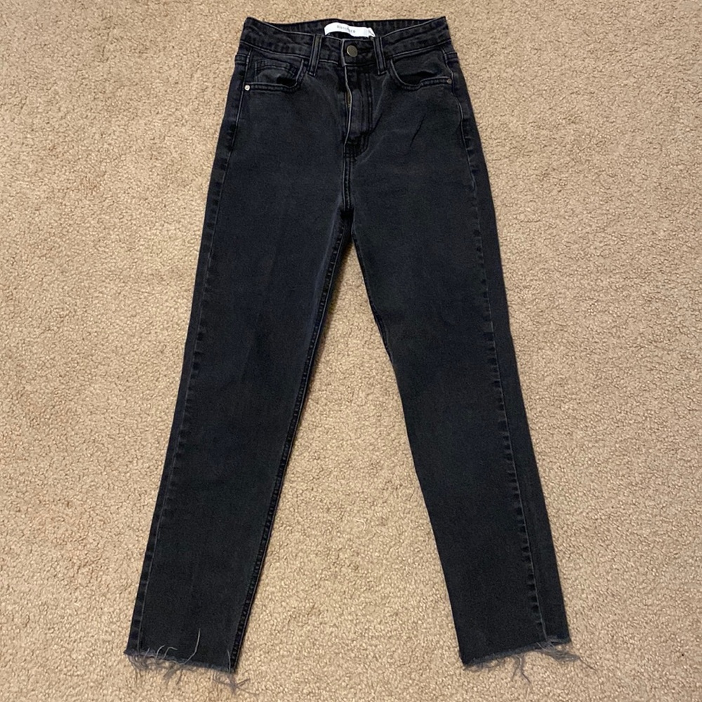 Disclosed Black High-Rise Straight Jeans